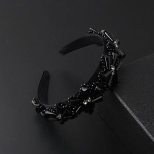 Black Bead Embroidered Headband